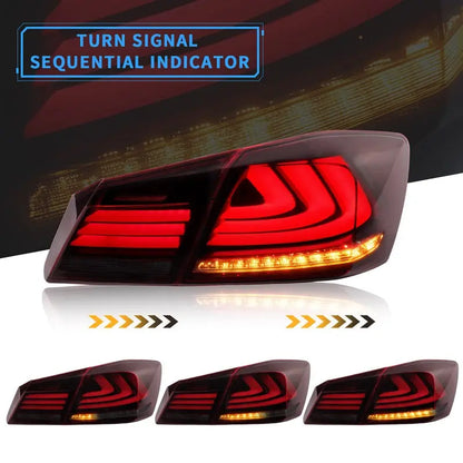 VLAND Full LED Sequential Tail Lights For Honda Accord 2013-2015 ABS PMMA GLASS Material