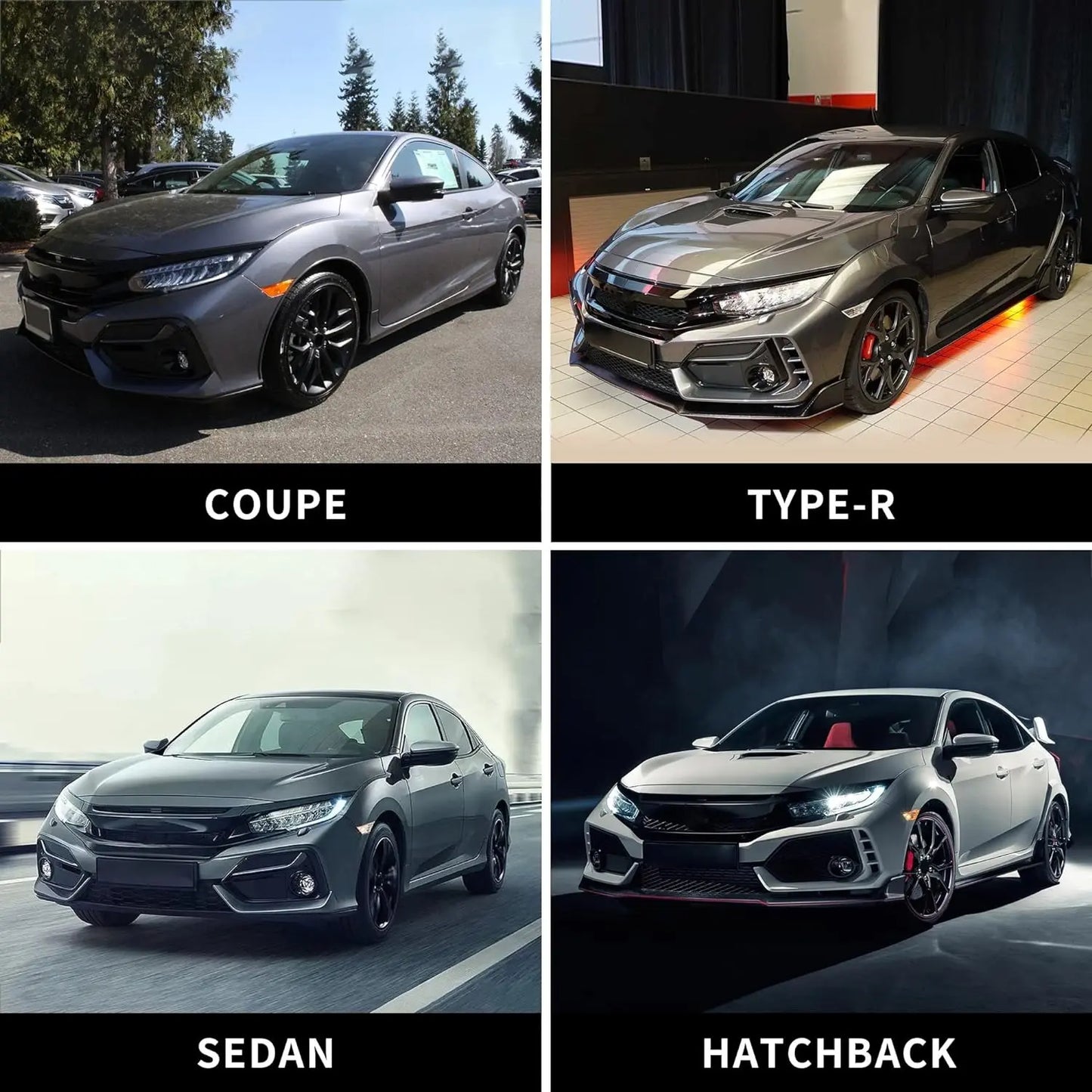 VLAND LED Headlights Assembly Compatible for 10TH Gen Honda Civic Sedan/Coupe/Hatchback/Type R 2016-2021 With Sequential Turn Signal