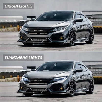 VLAND LED Headlights Assembly Compatible for 10TH Gen Honda Civic Sedan/Coupe/Hatchback/Type R 2016-2021 With Sequential Turn Signal