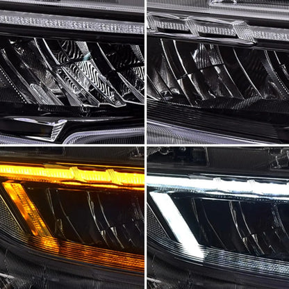 VLAND LED Headlights Assembly Compatible for 10TH Gen Honda Civic Sedan/Coupe/Hatchback/Type R 2016-2021 With Sequential Turn Signal