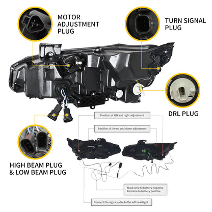 2016-2021 Honda Civic Sedan Hatchback Coupe LED Front Headlights