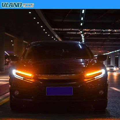 VLAND Full LED Headlights Compatible for Honda Civic 10TH Gen Honda Civic Sedan / Coupe / Hatchback / Type R 2016-2021