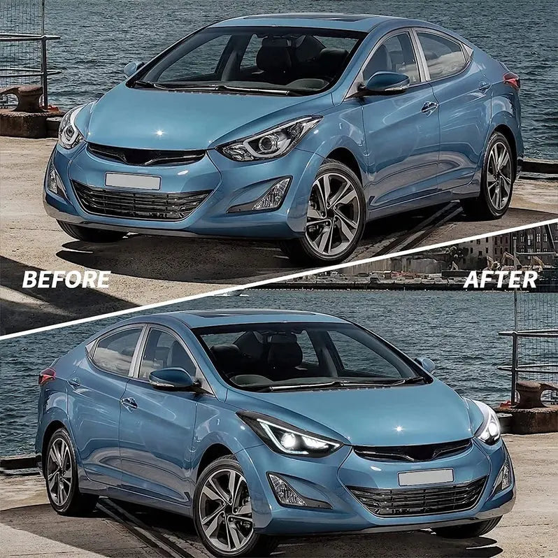 VLAND LED Projector Headlights with D2S/D2H Bulbs Fit for 2012-2015 Hyundai Elantra Avante MD