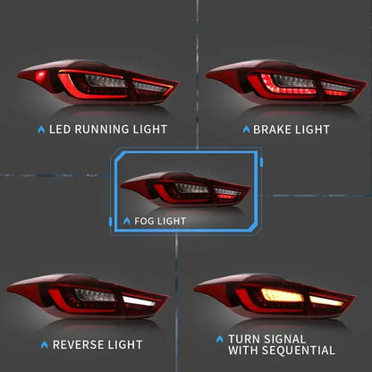 VLAND LED Taillights For Hyundai Elantra Sedan 2011-2016 & Elantra Coupe 2013-2014