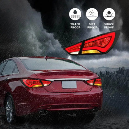 VLAND Full LED Tail Lights For Hyundai Sonata 6th Gen Sedan 2011-2014 ABS, PMMA, GLASS Material