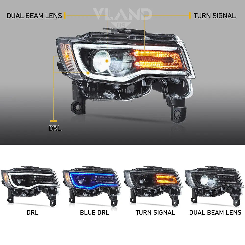 VLAND LED Headlights For 2014-2022 Jeep Grand Cherokee (WK2)