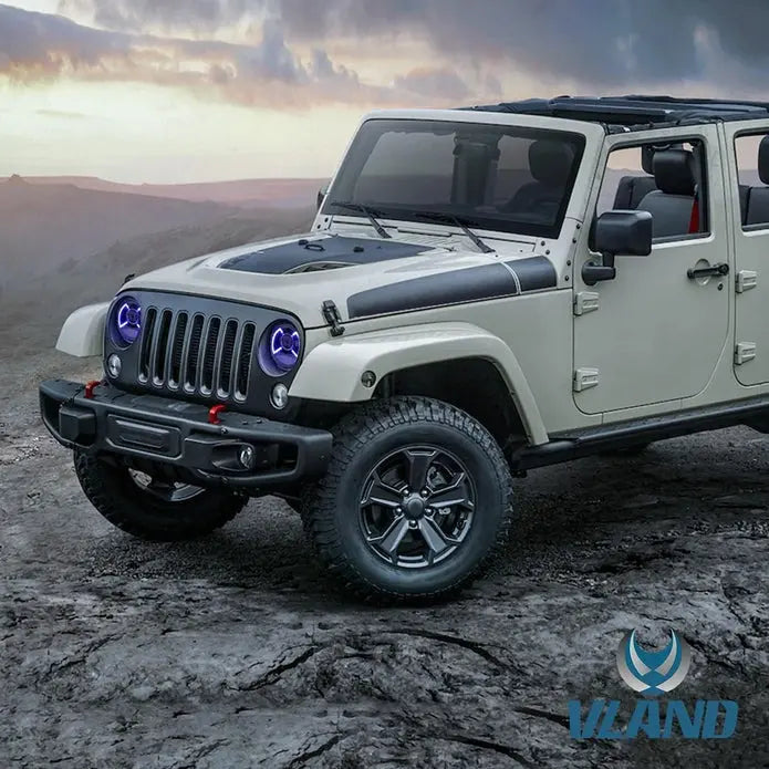 VLAND 9 Inches Full LED Headlights for Jeep Wrangler JL 2018-2023 w/ Activate Lighting