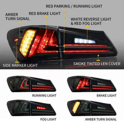 VLAND Full LED Tail Lights for Lexus IS250 IS350 2005-2013 IS 220d and ISF Model( NOT Fit IS250C/IS350C)