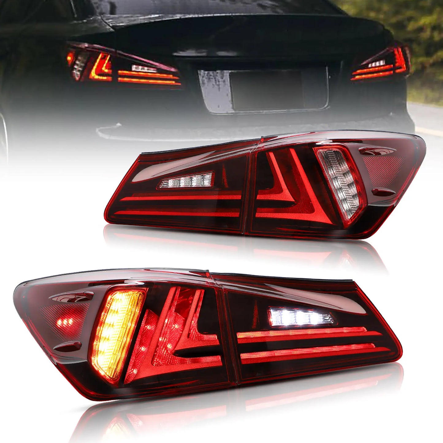 VLAND Full LED Tail Lights for Lexus IS250 IS350 2005-2013 IS 220d and ISF Model( NOT Fit IS250C/IS350C)