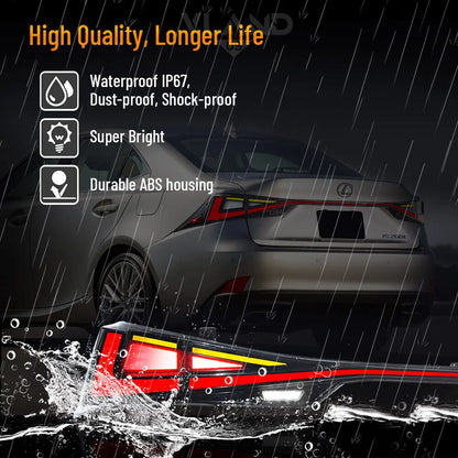 VLAND LED Taillights For 2014-2020 Lexus IS 250 350 200t 300h F Sport