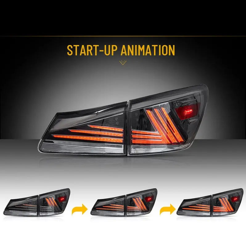 VLAND LED Tail Lights For Lexus IS250 350 ISF 2006-2013 IS200d IS F 2008-2014 w/Animation