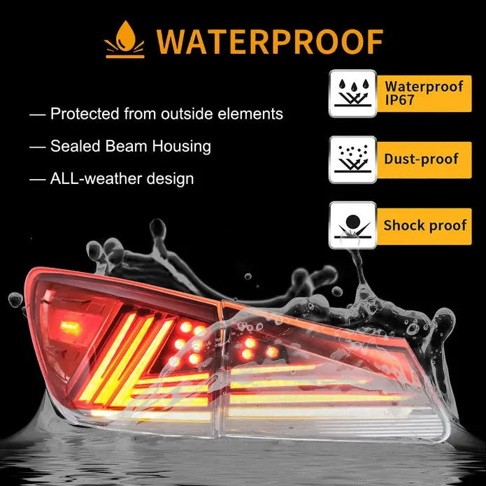 VLAND LED Tail Lights For Lexus IS250 350 ISF 2006-2013 IS200d IS F 2008-2014 w/Animation