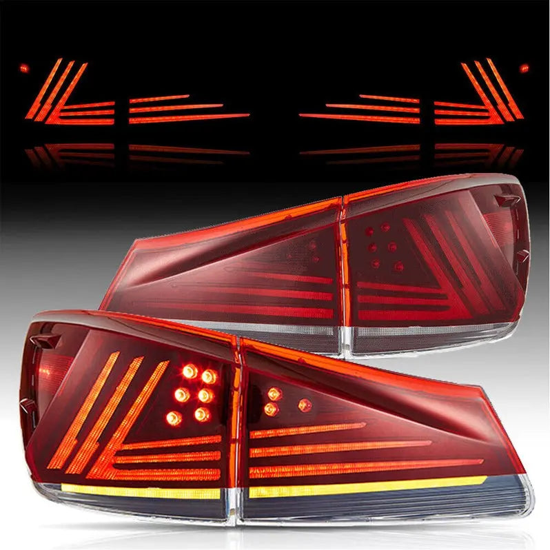 VLAND LED Tail Lights For Lexus IS250 350 ISF 2006-2013 IS200d IS F 2008-2014 w/Animation