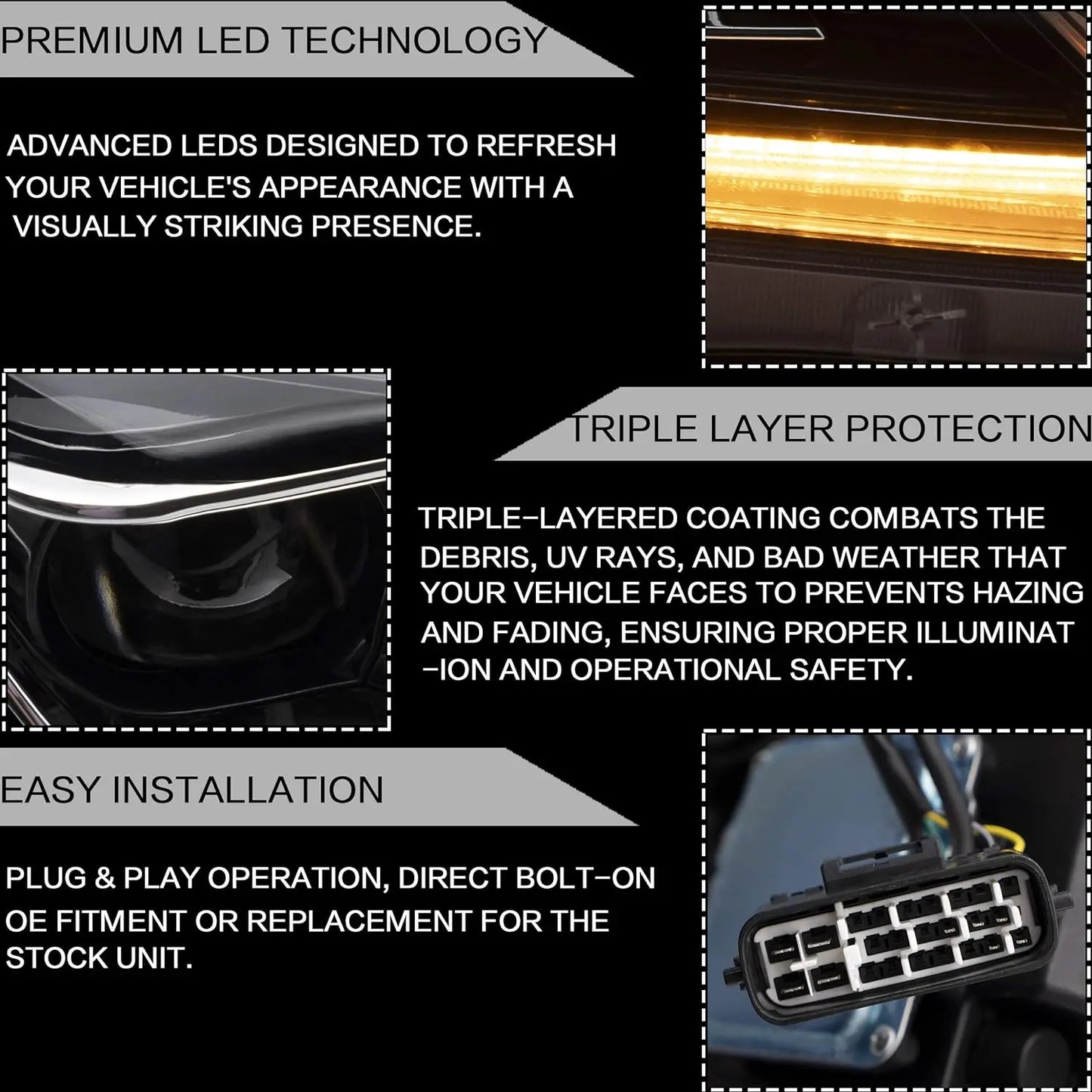 VLAND LED Headlights For 2006-2013 Lexus is250 is350 isf