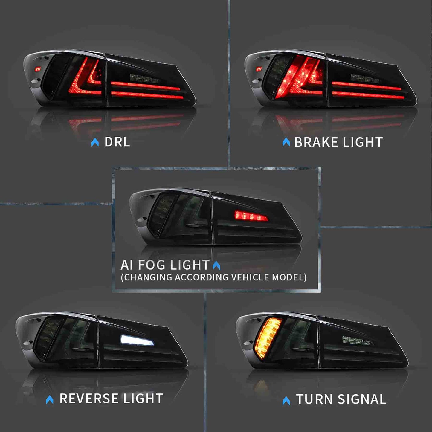 VLAND Full LED Headlights And Taillights For Lexus IS250 IS350 ISF 2006-2013