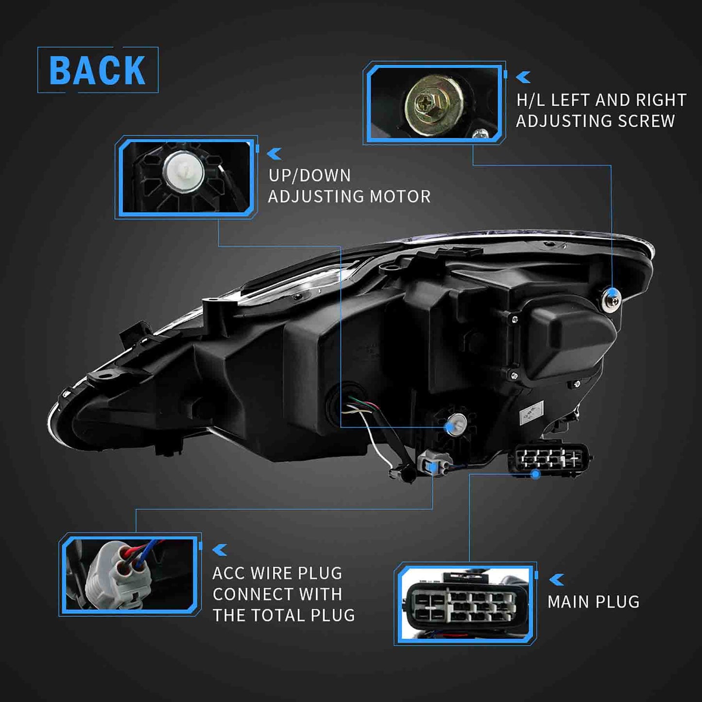 VLAND Full LED Headlights And Taillights For Lexus IS250 IS350 ISF 2006-2013