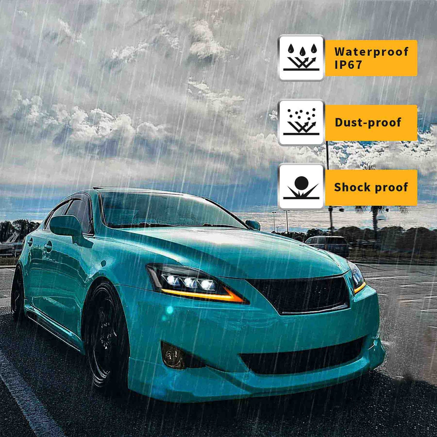 VLAND Full LED Headlights And Taillights For Lexus IS250 IS350 ISF 2006-2013