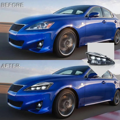 VLAND LED Projector Headlights For Lexus IS250/IS250C IS350/IS350C IS220d 2006-2013 ISF 2008-2014 With Animation & Blue Breathing