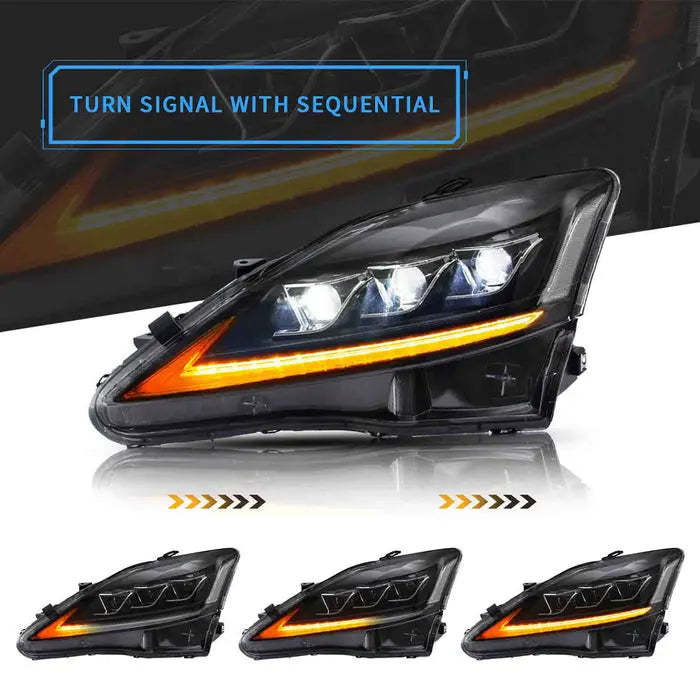 VLAND Full LED Headlights + Taillights For 2006-2013 Lexus IS250 IS350 ISF