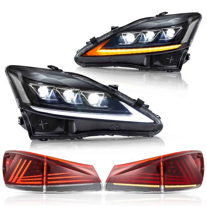 VLAND Full LED Headlights + Taillights For 2006-2013 Lexus IS250 IS350 ISF