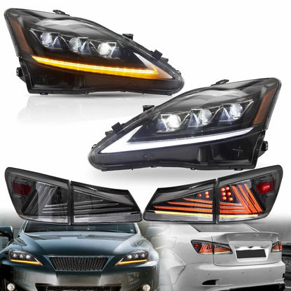 VLAND Full LED Headlights + Taillights For 2006-2013 Lexus IS250 IS350 ISF