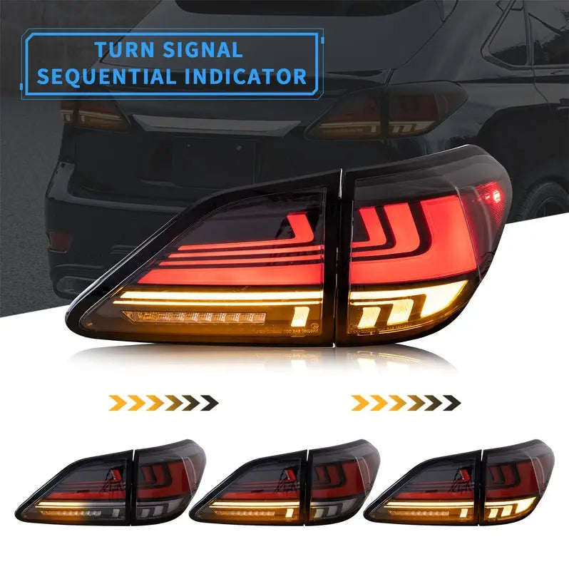 VLAND Full LED Tail Lights For Lexus RX 350/400h/450h/450hl 2009-2014 With Dynamic Welcome Lighting