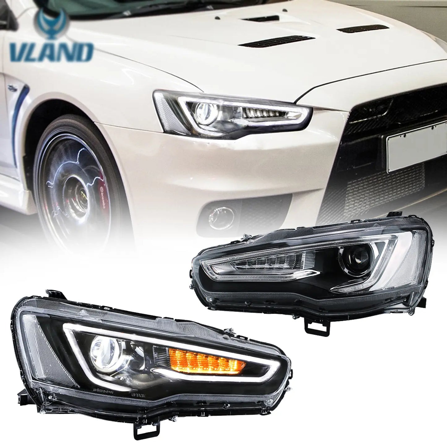 VLAND LED Headlights For 2008-2017 Mitsubishi Lancer /Evo X