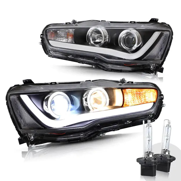 VLAND LED Projector Headlights for Mitsubishi Lancer EVO X 2008-2017 with Dynamic Turn Signal