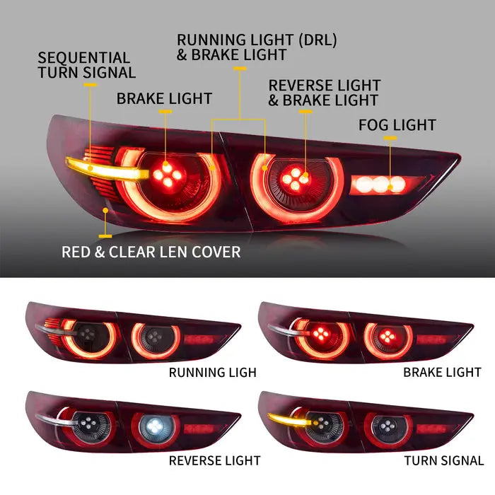 VLAND LED Tail Lights For Mazda 3 Sedan 2019-2025 4th Gen