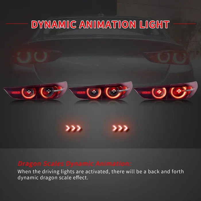 VLAND LED Tail Lights For Mazda 3 Sedan 2019-2025 4th Gen