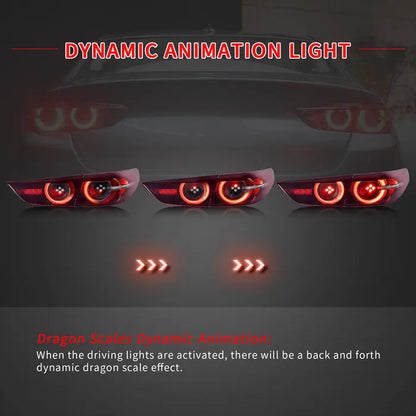 VLAND LED Tail Lights For Mazda 3 Sedan 2019-2025 4th Gen