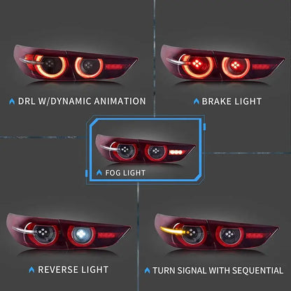 VLAND LED Tail Lights For Mazda 3 Sedan 2019-2025 4th Gen