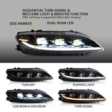 VLAND LED Headlights Compatible For 2003-2008 Mazda 6 M6 (GG1) With Welcome / Breathe Function Dynamic DRL