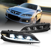 VLAND LED Headlights Compatible For 2003-2008 Mazda 6 M6 (GG1) With Welcome / Breathe Function Dynamic DRL
