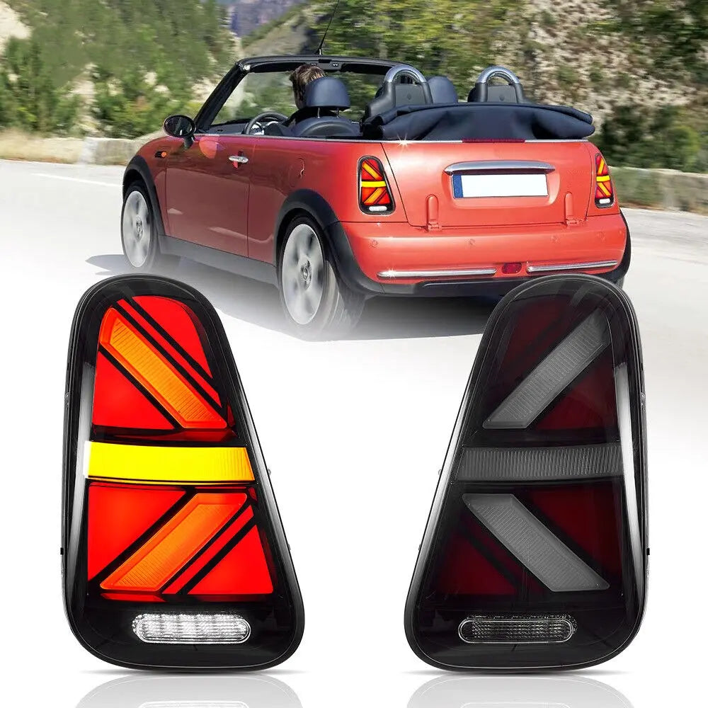 VLAND Full LED Tail lights For BMW Mini Cooper R50 R52 R53 2001-2006 With Dynamic Animation DRL
