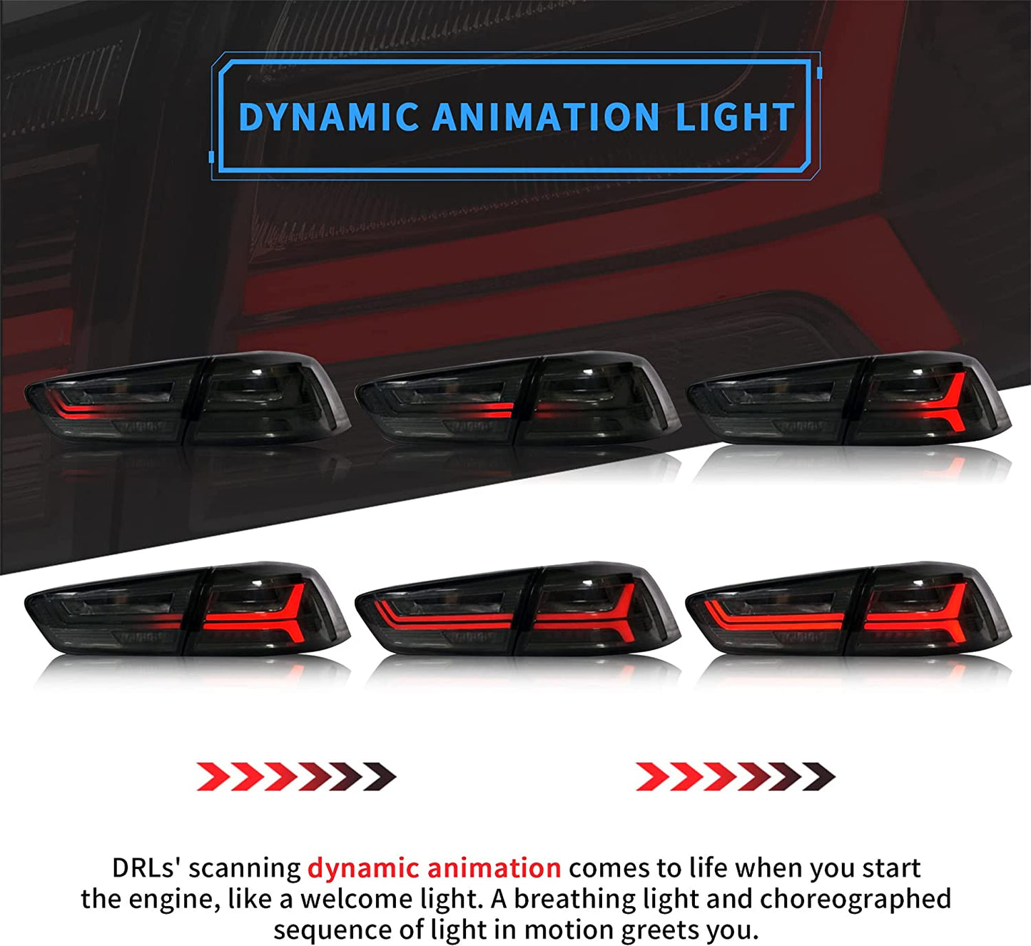 VLAND LED Tail lights For Mitsubishi Lancer 2008-2017 Rear Lamps Assembly