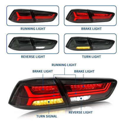 VLAND LED Tail lights For Mitsubishi Lancer 2008-2017 Rear Lamps Assembly