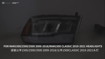 VLAND Full LED Headlights For Dodge Ram 1500/2500/3500 2009-2018/Ram 1500 Classic 2019-2021