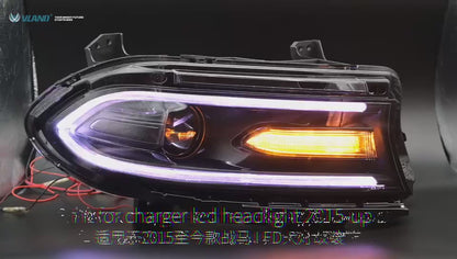 VLAND LED Headlights RGB Colour 2015-2023 For Dodge Charger Halogen Models