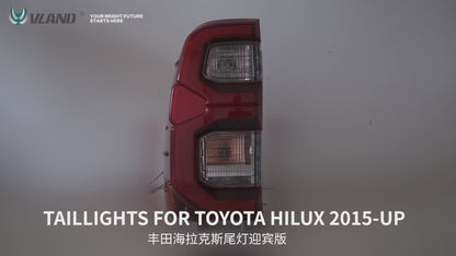 VLAND Full LED Tail Lights For Toyota Vigo / Hilux 2015-2020 with Animation Welcome Light