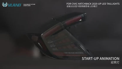 VLAND LED Taillights For Honda Civic Hatchback LX Sport EX 2016-2021 (5 Door, 10th generation)