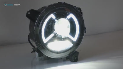 VLAND 9 Inches Full LED Headlights for Jeep Wrangler JL 2018-2023 w/ Activate Lighting