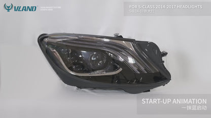 VLAND LED Headlight for Mercedes-Benz S-Class W222 6th Gen 2014-2017 w/ Blue DRL