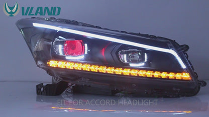 VLAND Dual Beam Headlights With Demon Eyes For Honda Accord 2008-2012