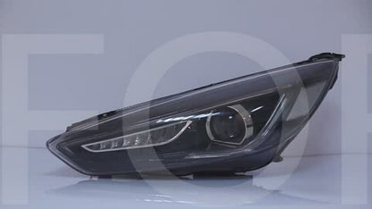 VLAND LED Projector Headlights Assembly Compatible for Ford Focus 2015-2018 with Dual Beam Lens