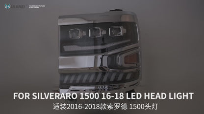 VLAND Projector LED Headlights For Chevrolet Silverado 1500 2016-2019 (Not Fit Factory LED Models)