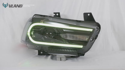 VLAND Multicolor DRL Projector LED RGB Headlights For Dodge Charger 2011-2014