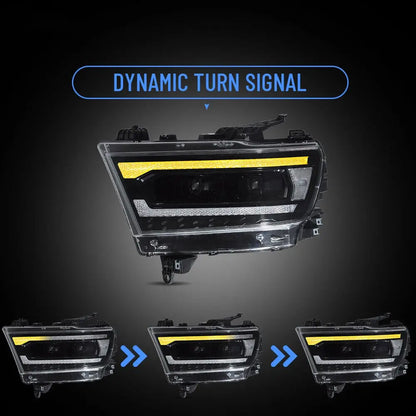 VLAND Full LED Projector Headlights For 2019-2024 RAM 1500