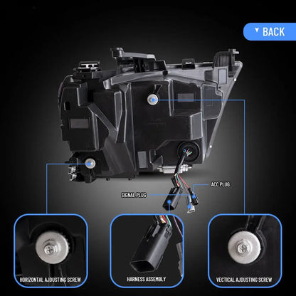 VLAND Full LED Projector Headlights For 2019-2024 RAM 1500