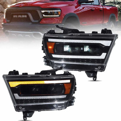 VLAND Full LED Projector Headlights For 2019-2024 RAM 1500